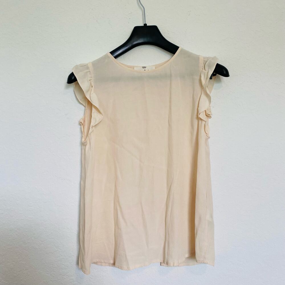BA&SH Fani Top Cream Open Back Ruffle Small - Picture 2 of 9
